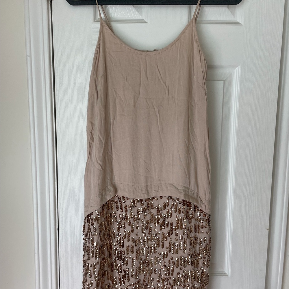 Flannel Beige Spaghetti Strap Top